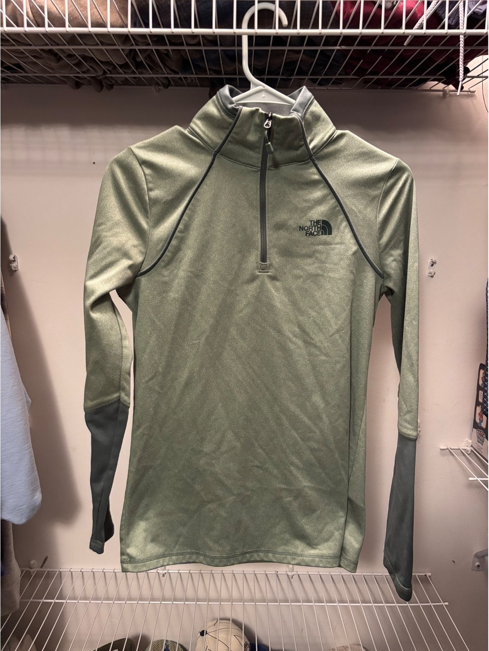 The North Face Women's Olive Green Half Zip Pullover Sweater